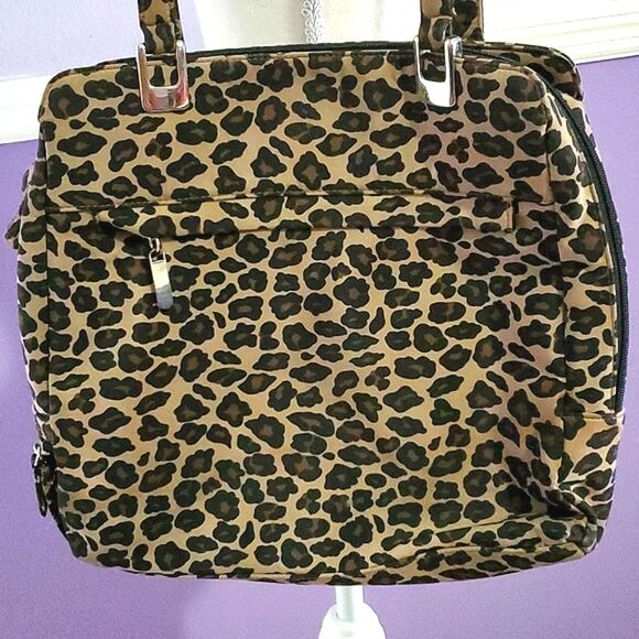 Worthington Leopard Print Multi-pocket Utility Large Shoulder Bag - Picture 2 of 10